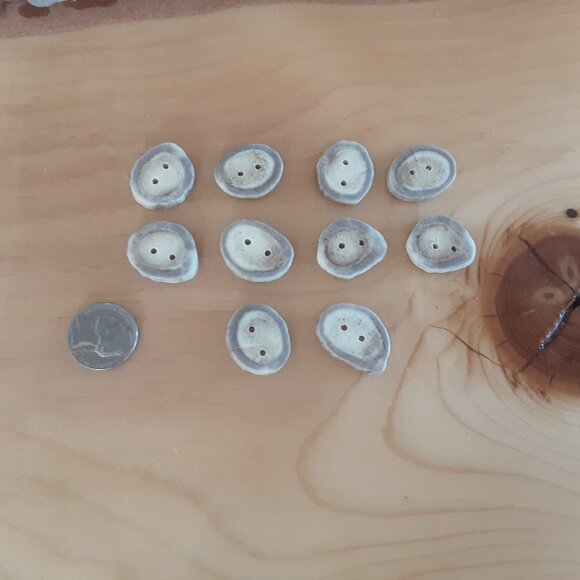Set Of 10 Handcrafted Authentic Mule Deer Antler Buttons. Nickel Sized - Picture 1 of 3